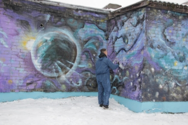 «Космические» граффити появились в Дзержинском районе Ярославля